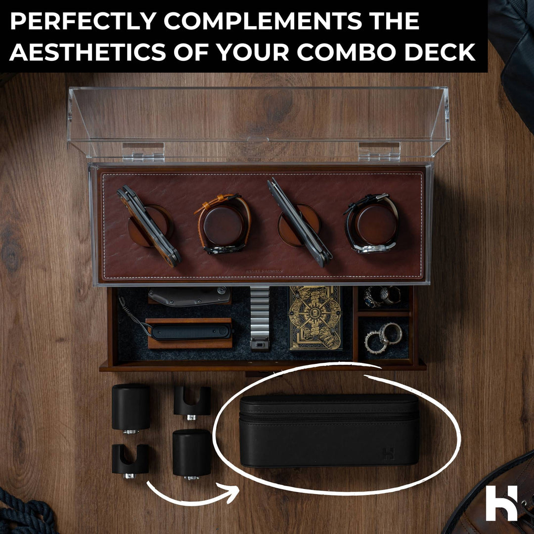 Holme & Hadfield Accessories Combo Deck - Leather Case for 4 Extra Pillars