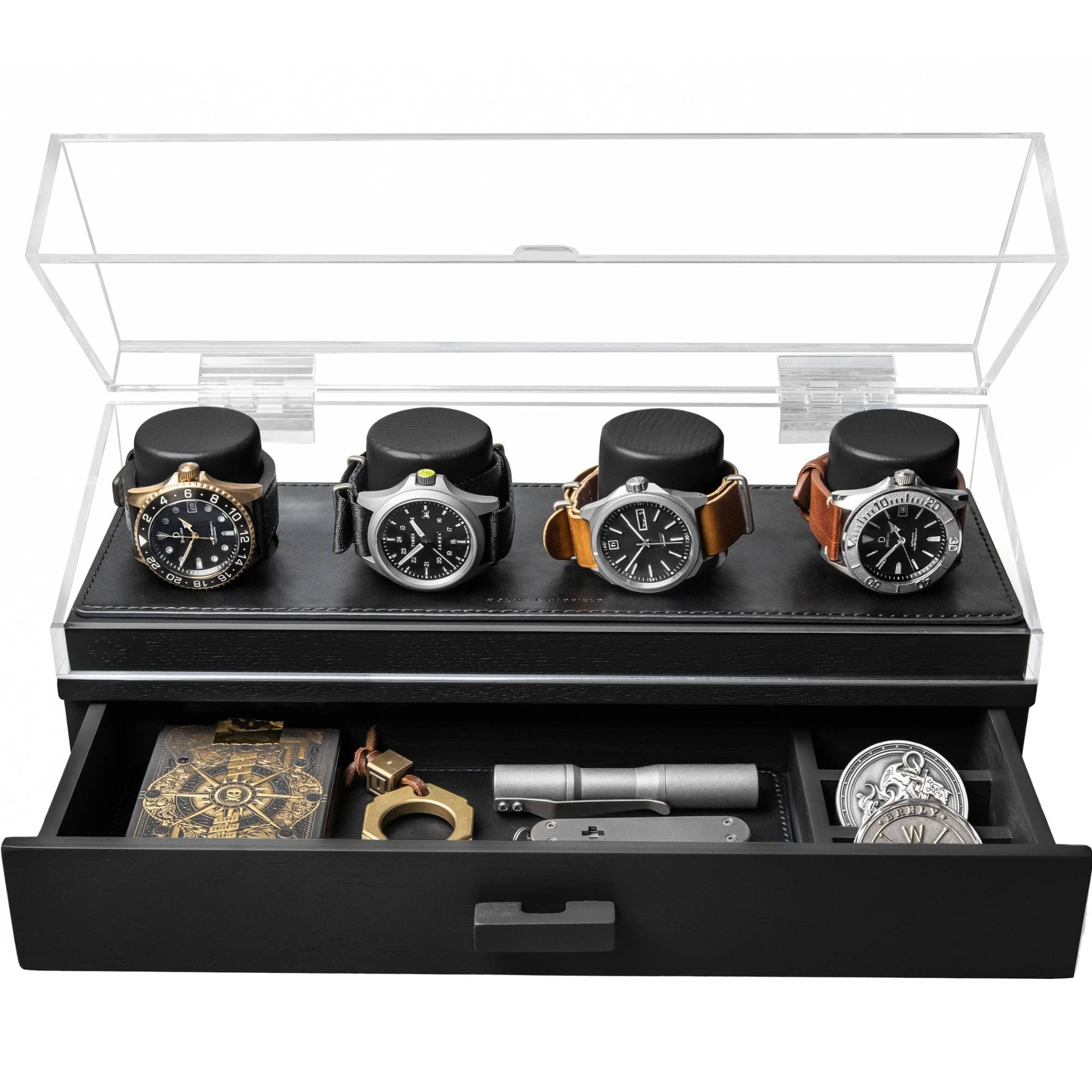 Holme & Hadfield Watch Case Black Watch Deck Pro