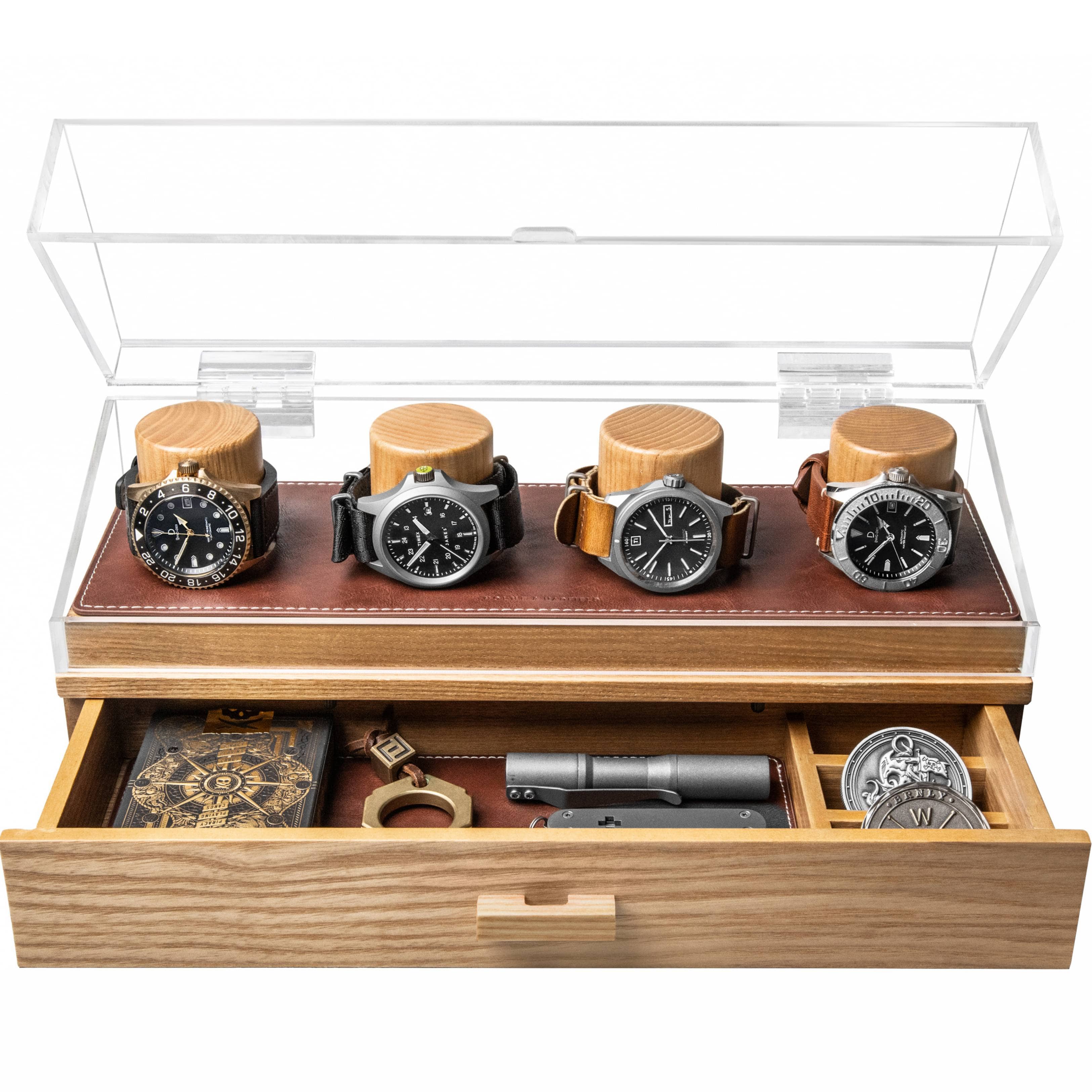 Holme & Hadfield Watch Case Oak Watch Deck Pro